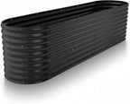 Plant & Plot Galvanized Raised Garden Beds Outdoor // 8×2×2 ft Planter Raised Beds for Gardening, Vegetables, Flowers // Large Metal Garden Box (Black) // Patented Tool-Free Design