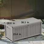 Deck Box 120 Gallon Grey Resin Lockable Outdoor Storage