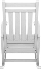 SERWALL Oversized Rocking Chair, Outdoor Rocking Chair for Adults, All Weather Resistant Porch Rocker for Lawn Garden, White