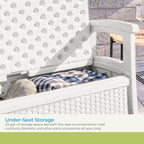 Suncast Outdoor Wicker Love Seat with 23-Gallon Storage, Comfortable Seating for Two, Ergonomic Back Support, All-Weather Furniture for Patio, Deck, and Garden, Ice Cube