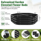 Hexagon Raised Garden Bed, 48 Inch Diagonal & 12 Inch Tall, Galvanized Steel Planter Box with Wave-Shaped Metal Panels for Outdoor Flower,Tree,Herb & Vegetable Garden (Black, 4FT X 1FT)