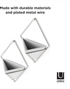 Umbra Trigg Hanging Planter Vase Wall Decor, Set of 2 Pots Containers for Succulents, Cactus, Faux Plants, and More, Small, White/Nickel