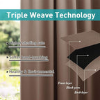 NICETOWN Porch Curtain Outdoor Waterproof for Patio, Self-Stick Tab Top Blackout Indoor Outdoor Divider Vertical Blinds Keep Privacy for Pergola/Patio, 1 Pack, W52 by L84 inches, Tan