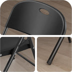 Nazhura 350 Weight Limit Heavy Duty Plastic Folding Chair with Reinfoced Steel Frame for Indoor and Outdoor, Wedding, Party, Restaurant, Meeting Room, Patio and Garden (Black, 10 Pack)