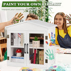 Outdoor Library Outdoor Book Box Storage Small Wooden Cabinet Little Literature Box for Neighborhoods Community and Schools Sharing Books, Flyers, Newspapers, Food and Art (E)