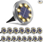 Solar Ground Lights 16Pack, Garden Solar Outdoor Waterproof Pathway Bright In-Ground Lights Outdoor Lighting Decor for Lawn, Patio, Yard, Driveway,Walkway Warm Light