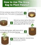 JJGoo Potato Grow Bags, 4 Pack 10 Gallon with Flap and Handles Planter Pots for Onion, Fruits, Tomato, Carrot - Yellow