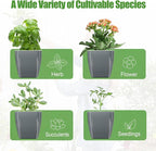 8 Pack 4-inch Plant Pots Indoor Garden Decorative Flower pots Small Self-Watering Planters for Small Plants WindowSill Planters for Succulents, African Violets, Herbs(Sliver Black)