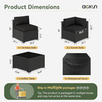 Aoxun 7 Piece Patio Furniture Set, Wicker Rattan Patio Sectional Sofa, Outdoor Furniture Set with Thickened Cushion, Black