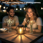 Solar Lanterns Outdoor Waterproof: 2 Pack Metal Hanging Decorative Solar Lights for Pathway Patio Garden Yard - 800mAh Lighting Auto On/Off - IP65 Rustproof Outdoor Lights - Gifts for Mom Women
