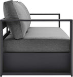 Modway Tahoe Aluminum Outdoor Patio Sofa in Gray Charcoal
