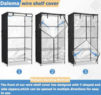 Waterproof Shelf Cover,Outdoor 600D Heavy Duty Dustproof Storage Shelves Cover,48''x24''x72'' Shelf Covers for Wire Shelving with Zippers,Storage Rack Covers with Clear Front