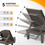 VINGLI Outdoor Chaise Lounge Chair for Outside Pool Patio, Adjustable Waterproof Easy Assembly Chaise Lounge Outdoor (Light Taupe, 1 PCS)