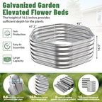 Hexagon Raised Garden Bed, 48 Inch Diagonal & 16.5 Inch Tall, Galvanized Steel Planter Box with Wave-Shaped Metal Panels for Outdoor Flower,Tree,Herb & Vegetable Garden (Silver, 4FT X 1.5FT)