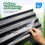 Quictent Galvanized Raised Garden Bed Metal Planter Box Bottomless for Backyard Outdoor, 4x3x1 Ft 2PCS, Dark Grey
