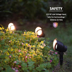Malibu 8 Pack Low Voltage Spotlights Outdoor Landscape Lighting 20W 145 Lumens Halogen Flood Light 2800K with Plastic Spike and Connector for Garden Pathway Driveway 8301-9604-08