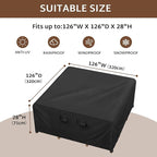 iBirdie Outdoor Patio Furniture Set Covers 126 x 126 inch Waterproof - Image 2