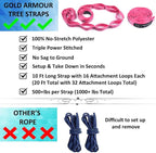 Gold Armour Camping Hammock - XL Double Hammock Portable Hammock Camping Accessories Gear for Outdoor Indoor with Tree Straps, USA Based Brand (Purple and Fuchsia)