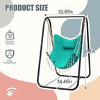G TALECO GEAR Hammock Chair with Stand,Heavy-Duty and Rustproof Hanging Chair with Stand,Hammock Swing Chair Stand,for Indoor Outdoor Patio Yard Garden Porch (Aqua)