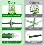 Cucumber Trellis for Raised Bed, U-Shape Garden Trellis for Climbing Plants Outdoor, Metal Arch Trellis for Vegetables, Plant Support for Tomato, Pea, Zucchini(31.5" L×30" W×47.2" H-Small)