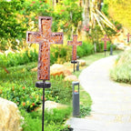 Solar Cross Garden Stake Lights 38inch Metal Outdoor Waterproof Memorial Garden Decor 2 Lighting Modes Cemetery Decorations for Grave for Remembrance Gifts & Sympathy Gifts