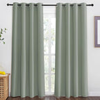 Blackout Sage Green Curtain for Windows 80 inch – 1 Panel, W46 x L80