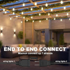 String Lights, 100FT Outdoor with 64 Warm Yellow LED Bulbs