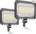 CINOTON 120W LED Flood Lights Outdoor, IP65 Waterproof Exterior Security Wall Lights with 180°Knuckle, 16800LM 120V Outside Aluminum Lighting Fixture for Courtyard Barn Garage 5000K 2 Pack, UL Listed
