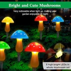 Solar Garden Decor Lights, Solar Powered Mushroom Outdoor Waterproof Long Lasting Mushrooms Stake Lightings with 8 Lights and 8 Modes for Yard Lawn Flowerbed Pathway Decoration (8 in 1)
