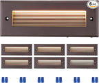 LEONLITE 5W/4W/3W Dimmable 5CCT Low Voltage LED Step Lights Outdoor, 9 Inch Exterior Step Lighting, 12-24V AC/DC Landscape Stair Riser Light, UL Listed, IP65, Oil Rubbed Bronze, Aluminum, Pack of 6