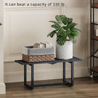Modern Outdoor Plant Stand for Indoor Corner, Foldable Metal Plant Display Shelf for Multiple Pots,Mid Century Slatted Bench for Garden, Patio Load Bearing 330 lbs 26" L x 10.4" H x 8.6" W 2 Pack Grey