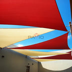 Patio Paradise 7' x 7' x 7' Sun Shade Sail Triangle Canopy Shade Cloth Fabric Sunlight Block Patio Pergola Cover HDPE Deck Awning for Outdoor Backyard Roof Shading, Red