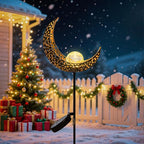 TAKE ME Moon Solar Lights for Women Garden Outdoor Decor Waterproof Metal Solar Stakes Lights for Patio Yard Walkway Lawn Patio Mothers Garden Gifts Mom Wife Grandma