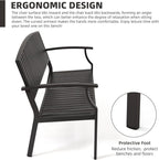 52" Outdoor Bench Weatherproof, Rust-Resistant Aluminum Metal Patio Garden Bench, Patio Loveseat for Porch Garden Lawn Backyard Park Balcony(Grey, 1PC)