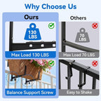Halatool 2-Pack Adjustable Window Box Bracket, Heavy Duty Wall Mount Planter Holder for Outdoor Window Flower Boxes on Balcony, Porch, Fence and Patio