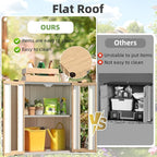 AECOJOY Outdoor Storage Cabinet Waterproof with Shelves, Small Vertical Garden Storage Sheds, Garden Sheds & Outdoor Storage Cabinet Weatherproof for Patio Wood Grain