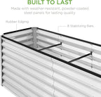 Best Choice Products 8x2x2ft Raised Outdoor Metal Garden Bed, Deep Root Box Planter for Vegetables, Flowers, Herbs, 240 Gallon Capacity, 100% Non Toxic Materials - Galvanized