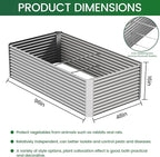FRIZIONE 2pcs Tall 8x4ft Galvanized Raised Garden Bed Outdoor,Above Ground Garden Bed for Vegetable,Metal Raised Beds for Flower,Steel Raised Beds for Gardening