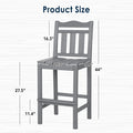 Bar Chairs Set of 2, Grey HDPE Patio Stools with 500 lb Capacity