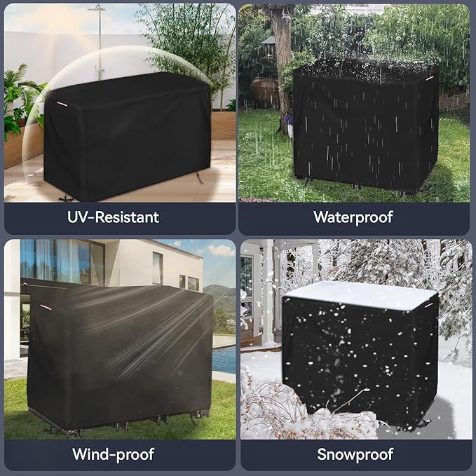 Outdoor Bar Height Dining Set Cover, Heavy Duty Waterproof Patio Bar Height - Image 7