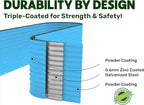 9-in-1 Galvanized Raised Garden Beds Outdoor // 8×2×2.5 ft Modular Planter for Gardening, Vegetables, Flowers // 32" Extra Tall Metal Raised Garden Bed (Teal) // Patented Design Planter Box