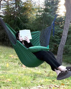 Halalona Hammock Chair Hanging Hammock Chair Rope Swing 2 Cushions Included-Sturdy & Durable Soft Cotton Hand Woven Hammock Swing for Bedroom, Porch, Patio-Indoor/Outdoor