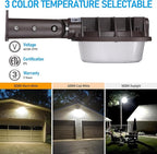 TORCHSTAR 3CCT LED Barn Light, Dusk to Dawn Area Lights with Photocell, Outdoor Security Flood Lighting, Update 40W/60W/80W Selectable, ETL Listed, IP65 Waterproof, Aluminum, 120-277V, Garage, Bronze