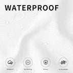 Easy-Going Linen Look Outdoor Curtains Waterproof Windproof Porch Curtains, Soft Thicken Outdoor Privacy Curtains for Patio, Gazebo, Grommet Top and Tab Bottom Drape, 2 Panels, 54x96 inch, White