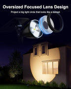 2 Pack Outdoor Solar Powered Spot Lights Waterproof Bright LED Spotlights Outside Uplighting for Yard Flag, Tree, Lawn, Garden, Backyard, House, Driveway, Super Focused Lens Spotlights, Warm White
