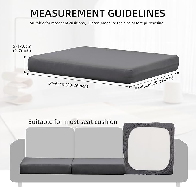 Grey Stretch Outdoor Cushion Covers, 14 Pack, Polyester Spandex Blend