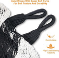 Hammock for Two, Black/White Soft Rope, 550 lb Capacity