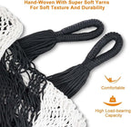 Hammock for Two, Black/White Soft Rope, 550 lb Capacity