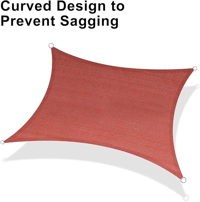LOVE STORY Custom Size 5'x10' Terra Red Sun Shade Sail Rectangle UV Block Canopy Patio Sail Sunshades Fabric for Outdoor Garden Carport (We Make Custom Size)