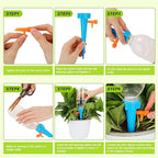 24 Pack Self Watering Spikes for Indoor/Outdoor Plants,Self Watering Planter Insert with Adjustable Drip Valve,Auto Vacation Plant Watering Devices,Plants Water System,Self-Watering Stakes